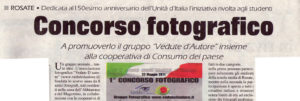 Rassegna Stampa - Ordini E Libertà" articolo sul  concorso fotografico 150° Dell'unità di Italia - del 17 marzo 2011