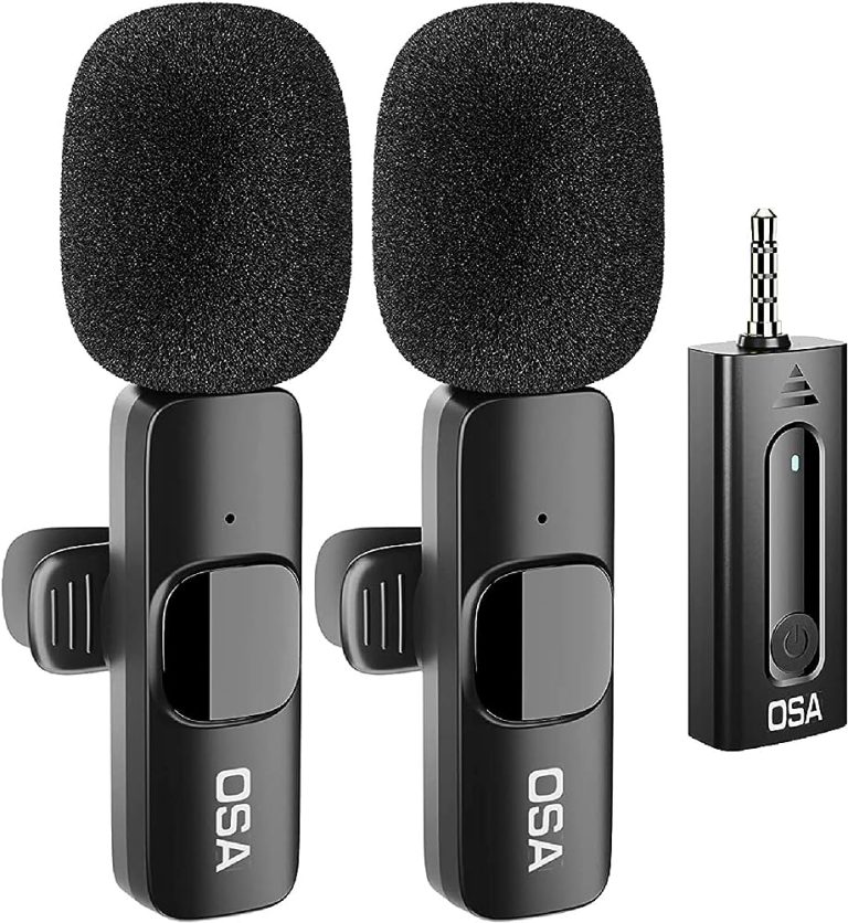 OSA Microfono Wireless, Microfono lavalier per iPhone, Android, Camera